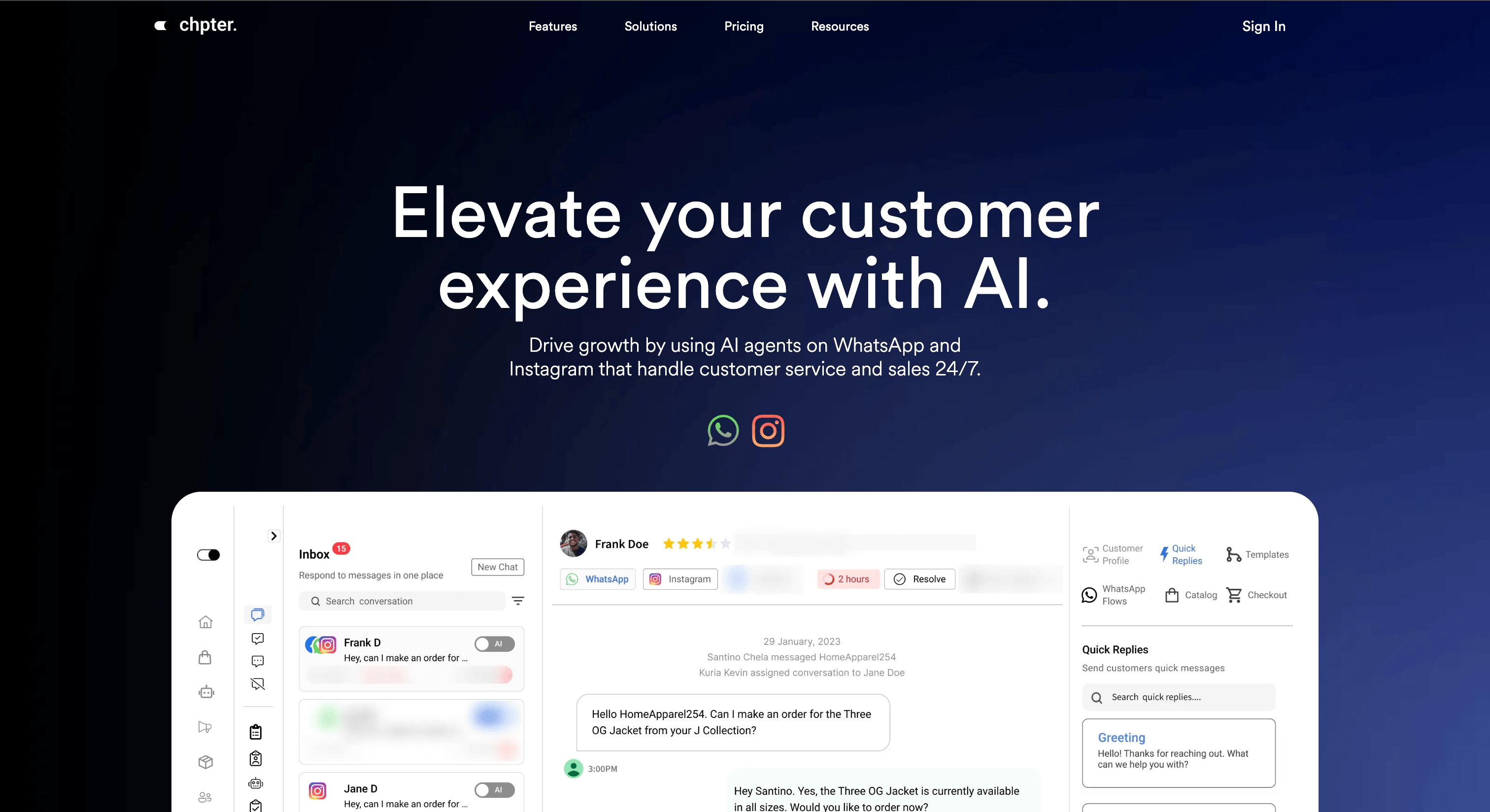 Chpter website screenshot